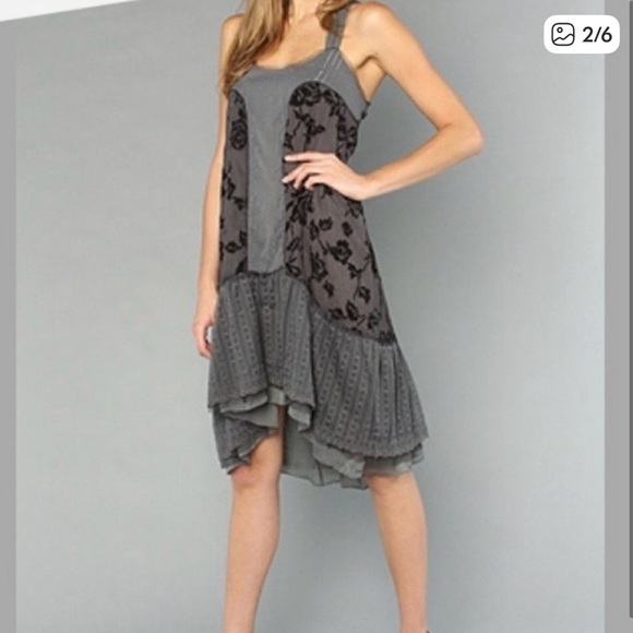 Free People pintuck rose lace velvet Dress - Picture 2 of 5